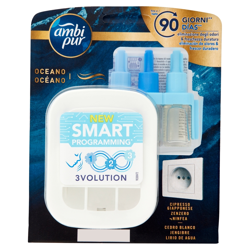 Ambi Pur Profumatore per Ambienti Elettrico Starter Kit 3Volution, Oceano 20 ml